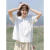 柏纳欧2024夏季娃娃领学院风白色衬衫女甜美设计感小众衬衣 405款短袖 XL 115斤-125斤