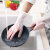 洗碗手套女厨房耐用型贴手防水胶皮手套刷碗做家务清洁 透粉(1双装) S