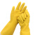 冰禹 BYlf-01 牛筋乳胶手套 防水防滑耐磨 胶皮塑胶橡胶劳保手套 黄色长款32cmM码 10双