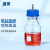 湘玻 补料瓶加料瓶多通道高硼硅发酵罐不锈钢蓝盖实验室玻璃瓶 单通100ml（小号4mm口） 1个 