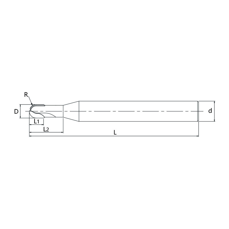 刃天行 DGLB20500-100L50 D30 2刃有效 PCD长颈球头铣刀 订制品 下单前咨询客服确认货期