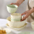 几物森林 陶瓷碗家用4.7英寸米饭碗喝汤碗面碗套装奶油风4只装 奶绿奶黄