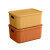 杂物收纳筐塑料收纳箱带盖收纳盒子储物盒整理箱 A 扁形中号龙胆绿