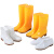 沸耐笙 FNS-24295 牛筋底黄色水靴劳保PVC水鞋 高筒黄色【无棉】40 1双