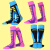 酷峰滑雪袜儿童款高筒长筒冬季保暖袜滑雪登山户外运动袜子滑雪装备 粉色 27-30码