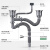 海立 洗菜盆下水管防臭防返水槽洗菜盆厨房下水道排水管洗碗池落水管 S8厨房双槽下水器套装