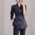 皮尔卡丹西服套装韩国新款2023年春秋干练纯色女装高级感气质显瘦收腰简约 黑色 M