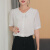 特尚莱菲 夏季女士短袖t恤新款纯棉白色短款娃娃领洋气小衫薄款减龄宽松半袖上衣 YNX2061 白色 L ( 110-120斤 )