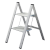 日本长谷川家用梯 铝合金多功能折叠梯 人字梯梯子梯凳超薄收纳设计奖款置物架SJ SJ3.0-5BA银色两步梯
