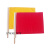 铁路防护旗红黄绿三色旗木旗杆磁吸钢杆羽毛纱500*370信号旗羊毛 一面红一面黄（含木杆）