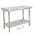 不锈钢桌子长方形正方形双层工作台加厚餐馆台子打荷商用 加厚120长*50宽*80高双层