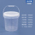 水杉10L透明塑料桶带提手打包桶密封桶腌制存储小水桶油漆桶涂料桶10升kg	