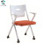 塑胶护腰培训椅便携折叠一体培训椅白色车行接待椅多功能会议椅子 带扶手白胶绿座
