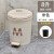 百露垃圾桶家用带盖厕所卫生间筒脚踏式大容量客厅轻奢厨房办公室商用 圆形脚踏垃圾桶(有桶)  米色8L