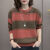 麦尚琪今年流行的韩版女士春天针织打底衫中年春秋洋气拼色条纹上衣 绿色 xl建议105120斤