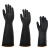 黑色橡胶耐酸碱工业手套加厚耐磨化学防腐蚀化工防水作用防护 35CM工业耐酸碱手套（3双装） 均码