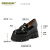 比度格林蘭（BidoGlinlan）品牌隐形内增高小皮鞋10厘米超高跟鞋圆头松糕厚底乐福鞋套脚单鞋 黑色 34