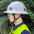 扬笙福安全帽国标大帽檐遮阳防晒透气夏季工地碳纤维色建筑施工头盔印 升级款-红色