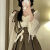 PXHU白色百褶裙半身裙绑带蝴蝶结灯笼袖奶甜法式衬衫女设计感套装衬衫 衬衫单件 S 75-90斤