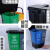 分类垃圾桶大号户外脚踏式双桶干湿可回收四色垃圾箱厨余商用家用定制 18升蓝色+灰色分类双桶 可回收+