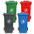冰禹 BYQ-966 加厚大号户外垃圾桶 环卫物业分类垃圾桶 塑料带盖垃圾箱 蓝色50L无轮