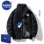 NASA MARVEL官方潮牌联名男装棉衣男棉服男士面包服冬季ins美式加厚夹克 黑色 S-（80斤-100斤）
