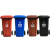 户外大号分类垃圾桶加厚商用240升干湿分离桶小区120L带盖环卫桶 100L特厚咖啡色湿垃圾+盖 +实心