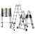 加厚铝合金折叠伸缩人字梯梯便携多功能竹节升降 德标-直梯5.1米(靠墙使用)