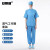 安赛瑞 透气短袖工作服套装 生产车间食品厂防尘吸汗分体工装送细网帽 蓝色 S 3F00570