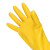久瑞 JSH049 加厚加长防水牛筋乳胶劳保手套 黄色M号 5双装 