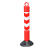 橡胶不倒翁立柱警示柱反光塑料道路隔离柱交通防撞柱弹力柱路锥 80公分高红白箭头橡塑底座不倒翁