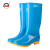 上海牌  女士高筒雨靴 防滑耐磨防水鞋时尚舒适PVC户外雨靴 可拆卸棉套  蓝色40码
