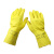 安思尔（Ansell）87-650 黄色带植绒衬里轻型天然橡胶防化学手套中码 12副/打