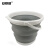 安赛瑞 折叠水桶 塑料桶 5L 多功能清洁折叠水桶 便携式户外储水桶洗车桶 灰色27091