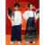 芦伊（LUYI）5161感恩圣诞节礼物六一儿童演出服中国风马面裙啦啦队大合唱表演 长袖藏青男童套装+眼镜 100cm