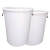 金诗洛 加厚塑料圆桶 白色280L带盖 大容量圆形收纳桶酒店厨房垃圾桶 KT-358