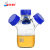 化科 丝螺口 三口烧瓶 流动液相瓶 液相色谱溶试剂瓶 兰蓝盖 黄盖 螺丝口储液瓶 GL45 PBT红盖,耐温180℃ 