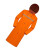 沸耐笙 FNS-07114 长款雨衣连体加厚迷彩全身防雨 橘红色单层 M 件
