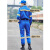 久臻 YSF99 长袖抢险救援服 反光应急救援防静电套装 电网电力劳保工作服 蓝色（套装+帽子+腰带） 5XL 
