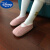 迪士尼（DISNEY）儿童防滑地板袜加绒加厚男女宝宝毛线袜套室内居家保暖学步鞋袜冬 粉红色 袜底长度15cm左右