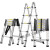 加厚铝合金多功能伸缩梯工程人字折叠梯升降楼梯便携梯子 德标/人字梯1.4米+1.4米-30步距