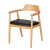 爱美穗肯尼迪总统椅北欧广岛椅新中式简约实木椅子家用靠背扶手餐椅圈椅 广岛椅(原木色)+黑色pu