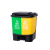 添亦 分类垃圾桶家用干湿户外环卫脚踏式塑料垃圾桶 40F绿黄（厨余+其他）