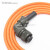 伺服电机电源电缆线MR-PWCNS4-5M 8 10 12M航空插头4芯动力线 橙色 高柔 20m