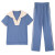 抹茶清歌运动套装女夏季短袖休闲套装两件套时尚海军领设计套装休闲运动服 深蓝 M