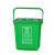 垃圾分类垃圾桶厨房手提桶圆桶10L带盖带提手大号厨余餐厨绿 10L方形手提桶绿色带漏网