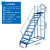 仓库登高车超市货架式上货登高梯库房理货取货可移动带轮平台梯子 10踏步平台高度2.5米(0.8m宽) 蓝色