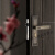 中式室内门锁磁吸卧室房门锁黑色中国风实木锁把手 黑古铜色磁吸锁+3片合页+门吸 35-50mm  通用型 带钥匙