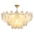 法式奶油风吊灯羽毛珍珠创意大气后现代客厅卧室灯具 A款圆80CM四层 三色变光