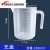 量杯带刻度量筒奶茶烘焙专用塑料测量桶厨房量筒1-2-3500ml 条纹款 1000m量杯